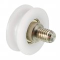 Uxcell Bearing Roller With Threaded Rod 22x8mm M6 U Groove For Sliding Door Track Guide Nylon White Pack Of 4