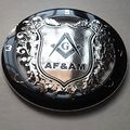 Delux Heavy Alloy Af Am Mason Cut Out Silver Black Auto Emblem