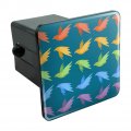 Flock Of Rainbow Birds Flying In Pattern Tow Trailer Hitch Cover Plug Insert