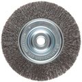 Weiler Vortec Pro Narrow Face Wire Wheel Brush Round Hole Carbon Steel Crimped 6 Diameter 0 008 5 8-1 2 Arbor 6000 Rpm