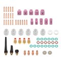 71pcs Tig Welding Torch Accessories Kit Stubby Gas Lens Glass Cup Ceramic Back Cap For Wp-17 Wp-18 Wp-26