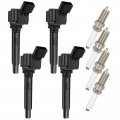 Ocpty 4 Ignition Coils With Iridium Spark Plugs Fits Uf765 A4 Q5 2014-2020 L4 2 0l 1 8l