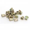 Uxcella M6x12mm Flat Head Knurled Body Blind Rivet Nuts Threaded Insert Nutserts 20pcs