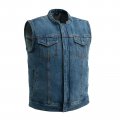 First Mfg Co Havoc Men S Motorcycle Biker Riding Blue Denim Band Vest 3x Large Conceal Carry Pockets