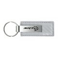 Au-tomotive Gold Carbon Fiber Leather Key Chain For Dodge Srt Hellcat White