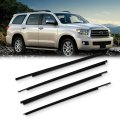 4pcs Car Outer Door Window Molding Trim Weatherstrip Seal For 2008-2020 Toyota Sequoia Oe 68160-0c020 68210-0c020 68163-0c031