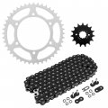 O-ring Drive Chain And Sprockets Kit For Kawasaki Kl250 Klr250 1984-2005 Front 15 Teeth Steel Rear 44 High Carbon Black
