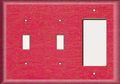 Two Switch One Rocker Plate Wrinkled Red