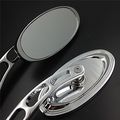 Xkh Group Oval Shape Aluminum Custom Chrome Mirrors For All Honda Kawasaki Suzuki Cruiser Bikes Models