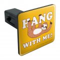 Hang With Me Sloth Hanging Funny Humor Tow Trailer Hitch Cover Plug Insert
