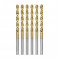 High Speed Steel Straight Shank Twist Drill Bit Fully Ground Titanium Coated 3 8mm Diameter 34mm Total Length 12mm 6 Pcs