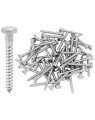 Qwork Hex Lag Screws Bolts 50 Pcs 1 4 X 2 Head Fasteners 304 Stainless Steel Partial Thread Rust Resistant Solid Construction