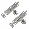 Ldexin 2 Pcs Sliding Bolt Latch Lock 7 Inch Heavy Duty Barrel With Padlock Hole Stainless Steel Thicken Slide Door