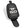 Ford Mustang 5 0 Magnetic Sunglass Holder Black Leather Sun Visor Mount Clip Official Licensed Rectangle 2 In X 1 8