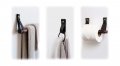 Bathroom Fixture Kit Includes Leather Wood Toilet Paper Roll Holder Bath Towel Rail Brass Hanging Hand Ring Hook With Gold