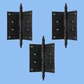 Wrought Iron Butt Hinge Black Victorian Steeple Tip Pack Of 3