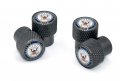 Us Navy Tire Valve Stem Caps Black Knurling Aluminum 4 Pack Universal Fit For Cars Trucks And Motorcycles With Usn Eagle Domed
