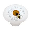 Bee On Daisy High Gloss Ceramic Drawer Knob