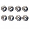 A 8pcs M8 X 1 25mm Pitch Metric Thread 304 Stainless Steel Left Hand Lock Nuts