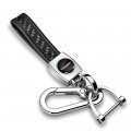 Jeep Trailhawk In Black Real Carbon Fiber Loop-strap Chrome Hook Key Chain
