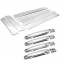 Sizver Chrome Stainless Steel Pillar Posts Accent Covers Door Handle With Smart Keyholes For 2008-2013 Nissan Rogue