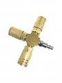 3-way Brass Adapter Cross Air Hose Quick Connect Manifold 1 4 Couplers