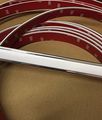 Vintage Style 7 8 White Chrome Side Body Trim Molding Formed Pointed Ends