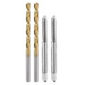 Tap And Drill Bit Set 2pcs 10-32 Unf Straight Flute Thread Screw Taps 4 1mm Twist Bits Uncoated Titanium Coated Hss-6542