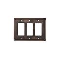 Rok Hardware Wall Light Decora Switch Plate Rocker Toggle Gfci Cover Traditional Brushed Oil-rubbed Bronze 3 Gang