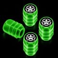 Official Jeep Willys Star Glow In The Dark Tire Valve Caps Black Green Set Of 4 Universal Fit For Cars Trucks And Suvs 0 6 X 75