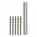 Drill Bit Set 3 5mm Cobalt High Speed Steel Twist Bits 5pcs 18mm Round Rod Lathe Bar Stock 1pcs