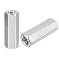 M10 X 1 5-pitch 50mm Length Coupling Nuts 4pcs 304 Stainless Steel Metric Hex Rod