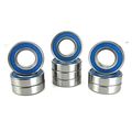 12x24x6mm Precision Ball Bearings Abec 3 Blue Rubber Seals 10